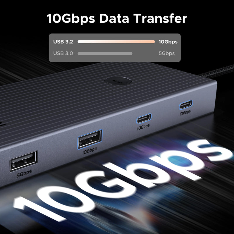 UGREEN USB HUB 9-in-1 4K60Hz HDMI PD100W RJ45 SD/TF USB3.2 Gen2 10Gbps for Laptop Accessories Dell MacBook HP Splitter Docking
