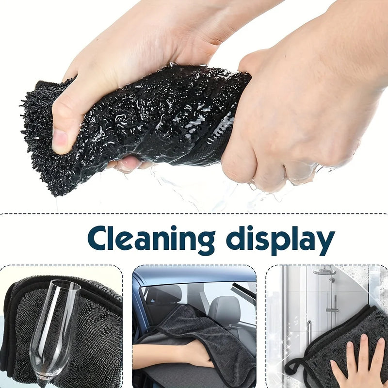 3pcs Streak-Free Ultra-Soft Magic Microfiber Cloths, Perfect for Motorcycle, Car, Glasses, Kitchen. Washable & Long-Lasting.