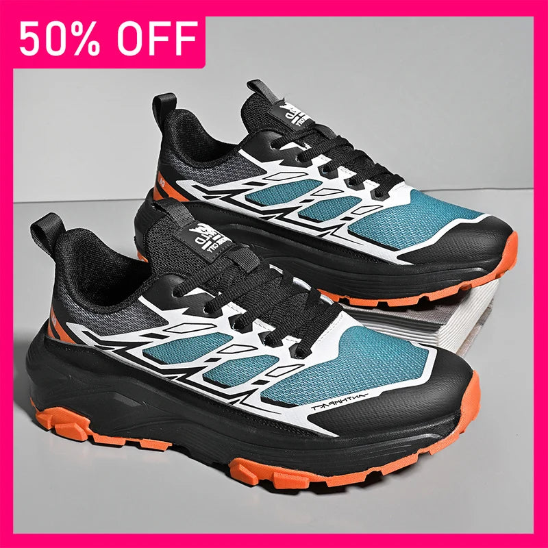 Men Sports Shoes New Fitness Walking Outdoor Lightweight Anti Slip Thick Soled Hiking Shoes Daily Commuting Travel Shoes for Men