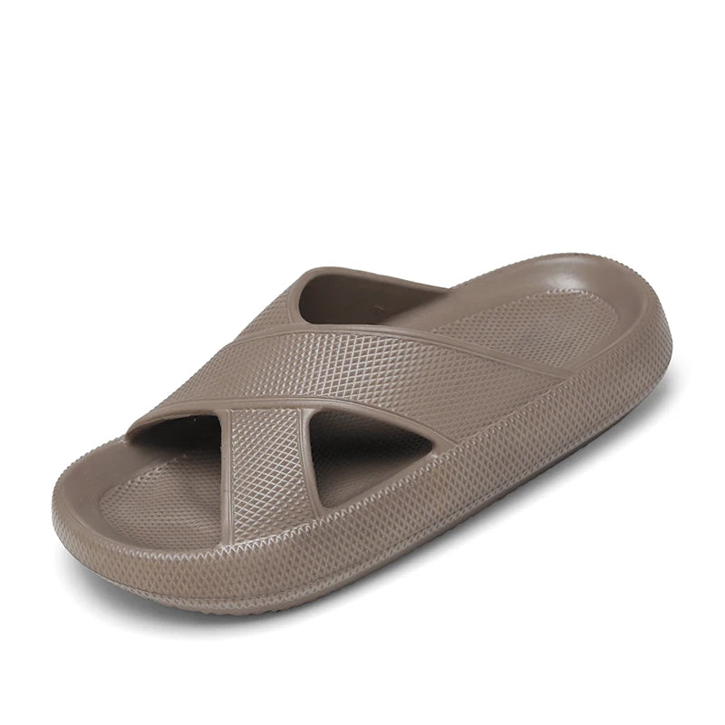 Summer Unisex Thick Soles Platform Slippers EVA Soft Comfortable Slides Slippers Anti Slip Lightweight