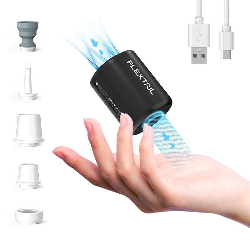 FLEXTAIL TINY PUMP 2 - Electric Air Pump 4kPa Portable Camping Pump for Air Bed Sleeping Pads Vacuum Bag Pool Floats