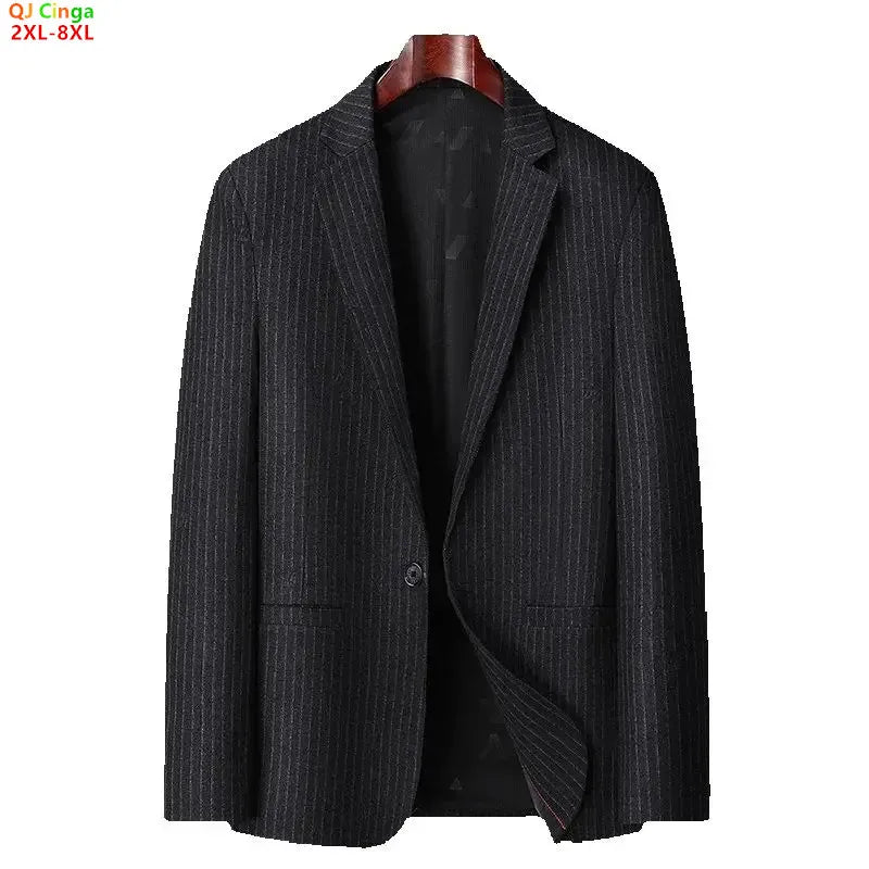 Asian Size Men's Suit Jacket, Single Breasted V-Neck Coat, Business Casual Office Blazer, Purple Blue Gray Black 5XL 6XL 7XL 8XL