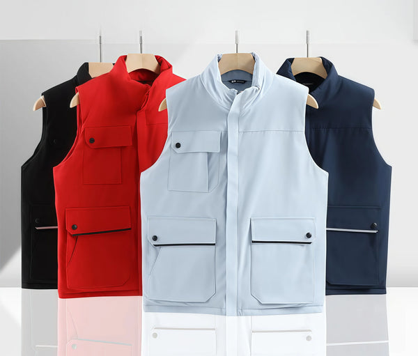 2026 Spring and autumn men's and women's casual outdoor workwear New multi-pocket cotton-padded vest customized with logos