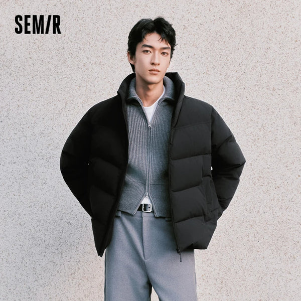 អាវក្រៅ Semir សម្រាប់បុរសនិងស្ត្រី កអាវខ្ពស់បែប Loft Down សម្រាប់ឈរ ពាក់ក្តៅ ការពារទឹក ការពារខ្យល់ ធន់នឹងស្នាមប្រឡាក់ ឆ្នាំ២០២៦