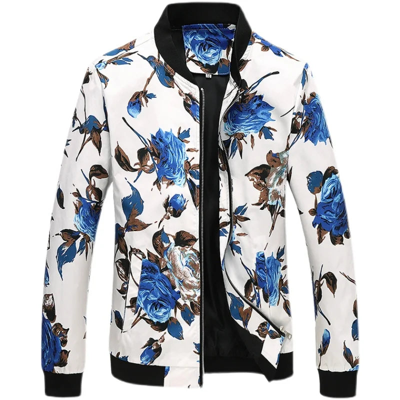 2026 New Baseball Collar Men's Long Sleeve Printed Jacket, Chinese Style Print Zipper Control Coat, Asian Size M-6XL.