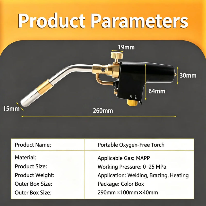 MAPP Propane Gas Welding Torches Plumbing Blow Torch Soldering Tool Brass Flame Gun Brazing Quick Fire Solder Burner