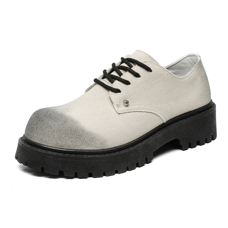 Men's thick-sole outdoor tooling casual shoes Four Seasons new breathable non-slip soft-sole city walking shoes party tide shoes