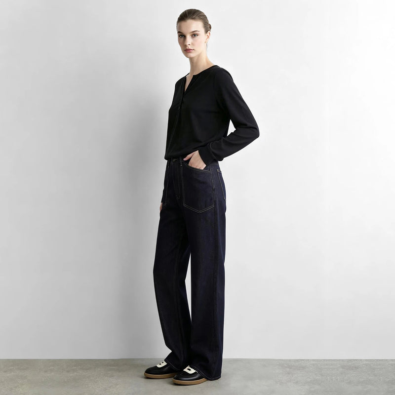 Amii Women's Vintage Straight Leg Jeans Casual Slimming Denim Long Pants 2026 Autumn Pants for Women 12642222