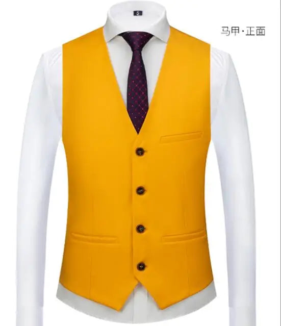 Asian Size Men's Sleeveless Vest, Single-breasted V-neck Vests Jacket, 26 Colors Can Choose From Waistcoat.