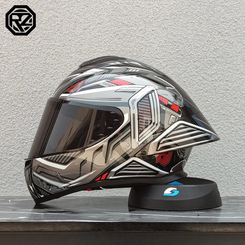 ORZ Motorcycle helmet, men's and women's dual lens full face helmet, motorcycle sports car, all season full face helmet