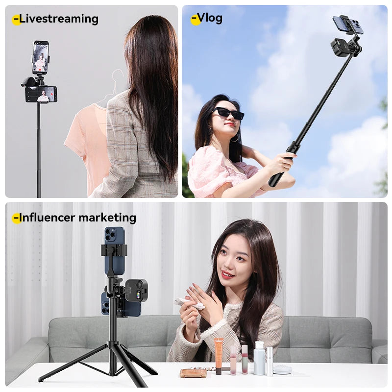 ជើងកាមេរ៉ា Selfie Ulanzi MT-70 ទំហំ 1.5 ម៉ែត្រ សម្រាប់ទូរស័ព្ទថតរូបភាពទេសភាព 360° ជាមួយវីស 1/4 អ៊ីញ សម្រាប់កាមេរ៉ាទូរស័ព្ទផ្សាយផ្ទាល់