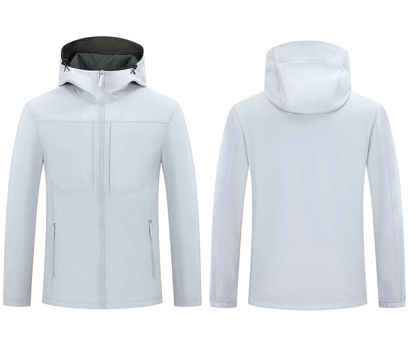 Autumn and Winter New soft-shell down jacket outdoor casual  style hooded cold-resistant three-proof hiking group workwear