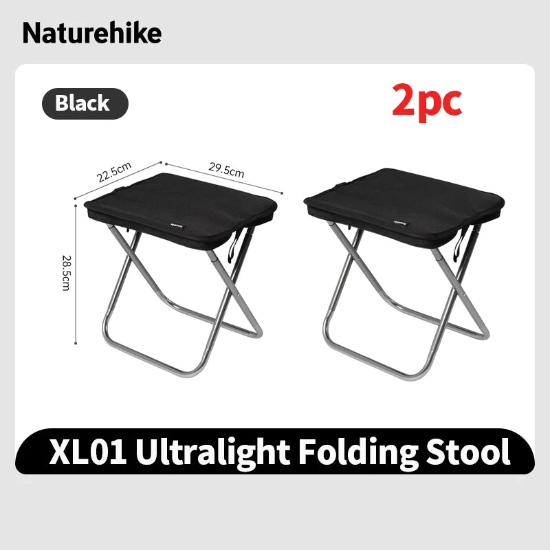 Naturehike Folding Stool Portable Lightweight Outdoor Camping Aluminum Chair Traveling Beach Chair Foldable Fishing Chair