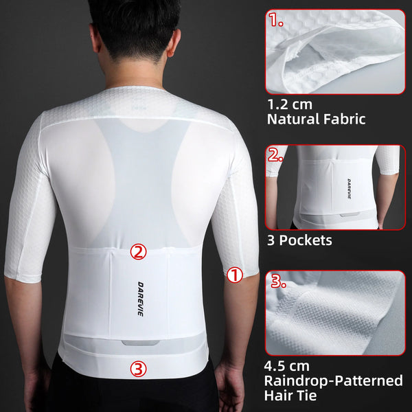 អាវយឺតជិះកង់ DAREVIE Aero ល្បឿនលឿនប្រឆាំងនឹងកាំរស្មីយូវីកម្រិតខ្ពស់សម្រាប់បុរស អាវយឺតជិះកង់ Maillot ស្រូបយកសំណើមទម្ងន់ស្រាលសម្រាប់បុរស