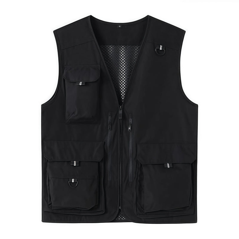 Cool Silk Cotton Multi-Pocket Deep V-Neck Vest Bright Color Men's and Women's Same Style Photography Work Clothes Team Uniform