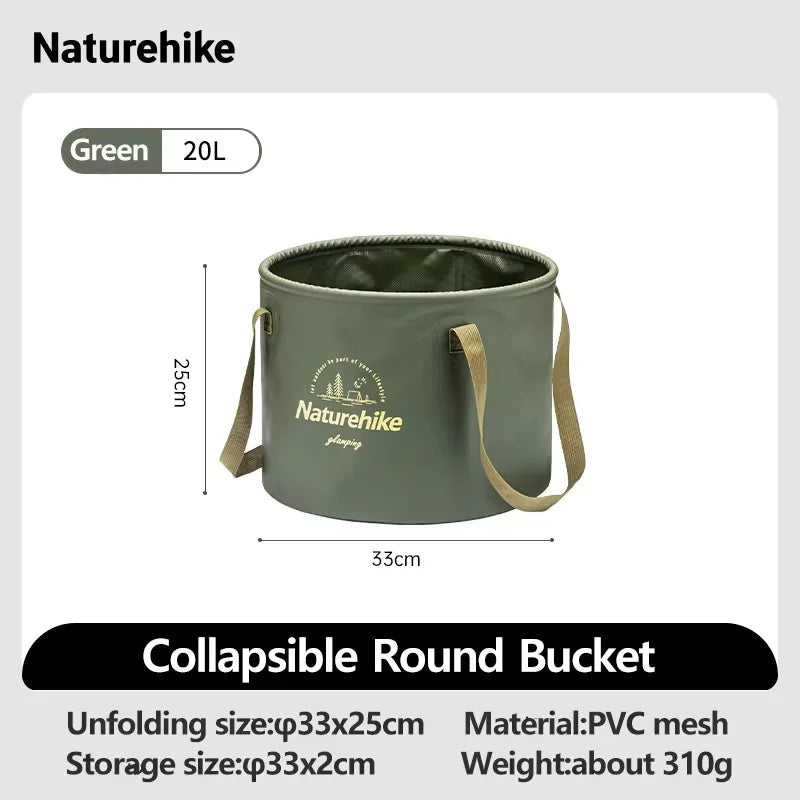 Naturehike Collapsible Waterproof Bucket Portable Outdoor Multifunctional Travel Folding Container Camping Hiking Storage Bag