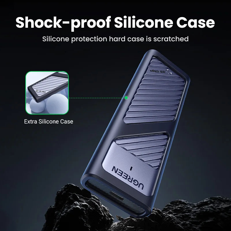 UGREEN 20Gbps M2 SSD Case M.2 NVMe SATA SSD Enclosure Adapter USB 3.2 Gen2 External Enclosure Supports M and B&M Keys