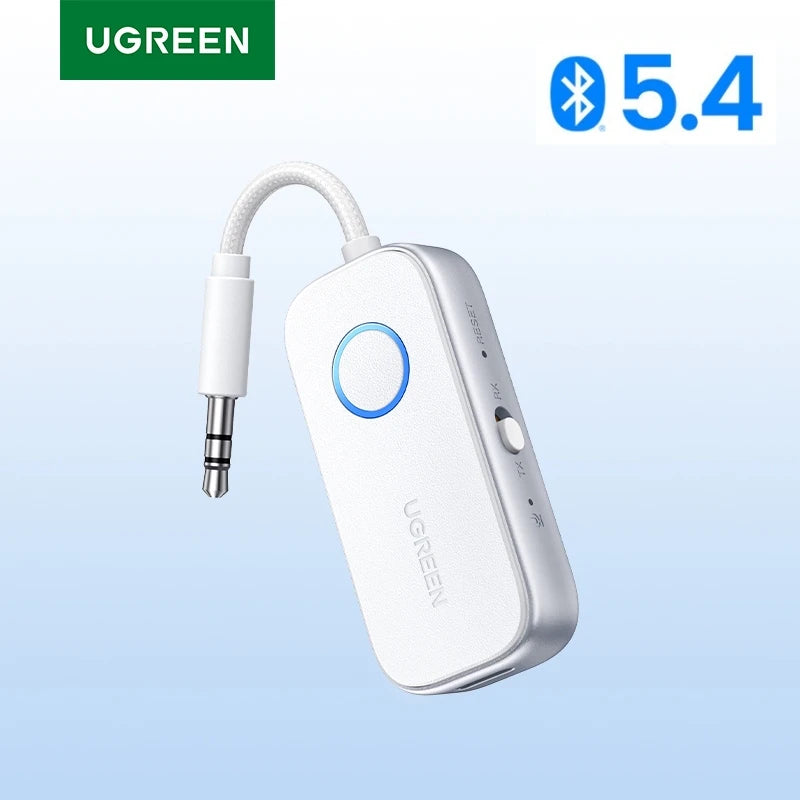 UGREEN Airplane Bluetooth 5.4 Adapter 3.5mm AUX Jack Wireless Audio Transmitter Receiver for Planes, Airline, Travel, TV