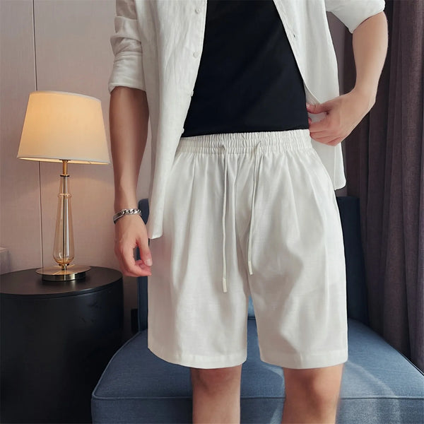 Men's Tencel Linen Blend Casual Shorts – Breathable, Lightweight & Cool-Touch Drawstring Waist for Summer