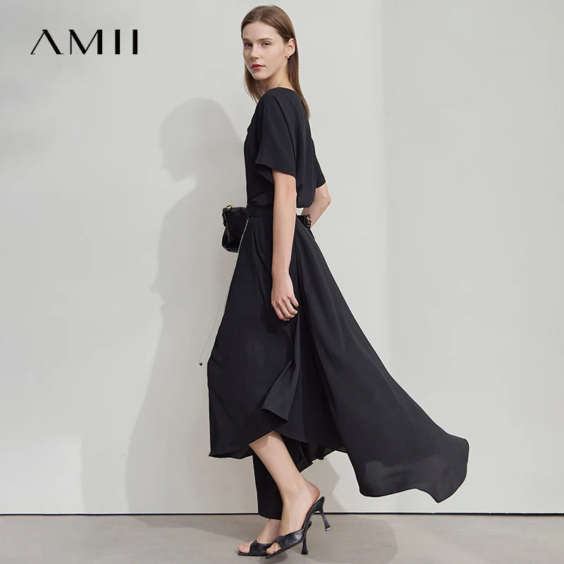 AMII សំពត់ខ្លីការិយាល័យនារីសាមញ្ញនារីឆ្នាំ ២០២៦ រដូវក្តៅថ្មីរលុងមិនស្មើគ្នាសំពត់រាងអក្សរ A សំពត់នារីម៉ូដ ១២៥៤២១៦៨