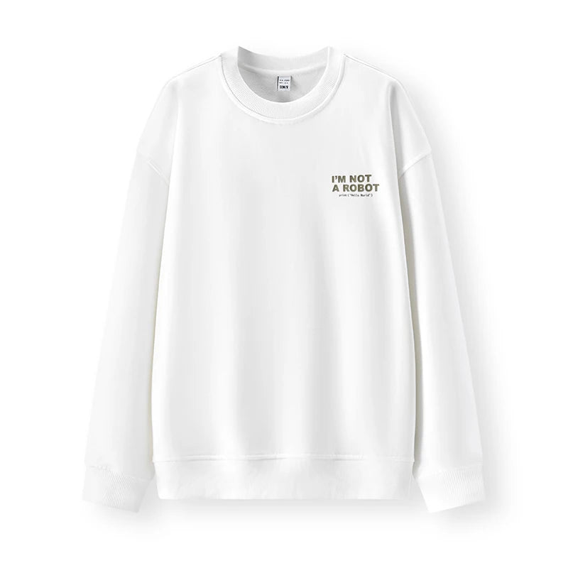 Semir Trendy Hoodie Men Spring Front Back Colorful Letter Print Embroidery Couple Loose Crew Neck Fashion Casual Top