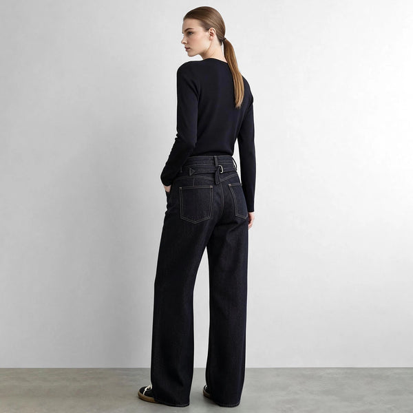 ខោខូវប៊យ Amii របស់ស្ត្រី Vintage Straight Leg Jeans Casual Slimming Denim Long Pants 2026 ខោរដូវស្លឹកឈើជ្រុះសម្រាប់ស្ត្រី 12642222