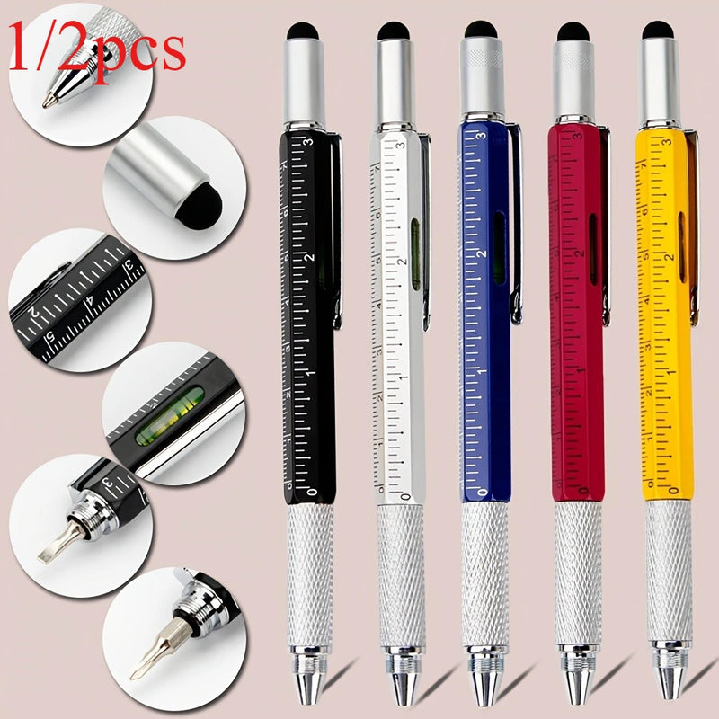 1/2pcs Hexagonal 7-in-1Stylus Pen • Capacitive Touch Screen Compatible • Twist Closure • Ergonomic Grip • for Ages  stylos
