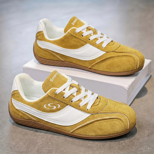 Men women's casual preppy leather shoes soft sole four seasons light breathable comfort outdoor fashion couples walking sneakers