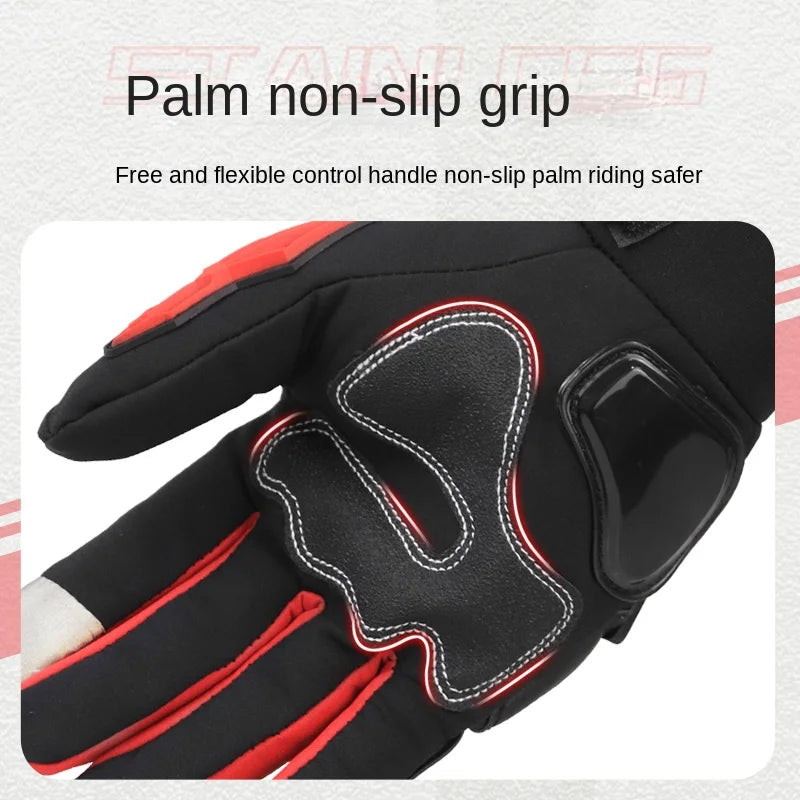 ORZ Motobike Motorcycle Knitting Unisex Moto Touch Screen Breathable Motocross Riding Racing Alloy Protective Full Finger Gloves