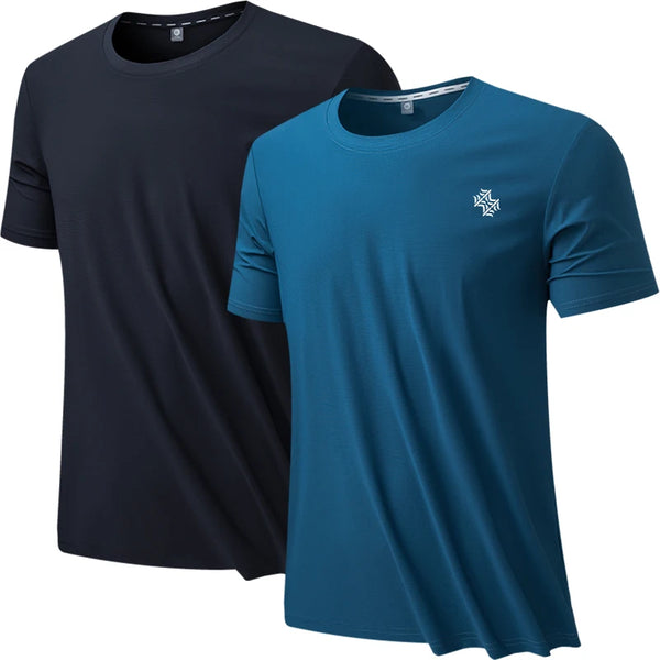 2pcs Men/Woman Breathable Fast Drying Running Sports Fitness Breathable Comfortable Short Sleeve T-Shirt Casual Light Gym Tops