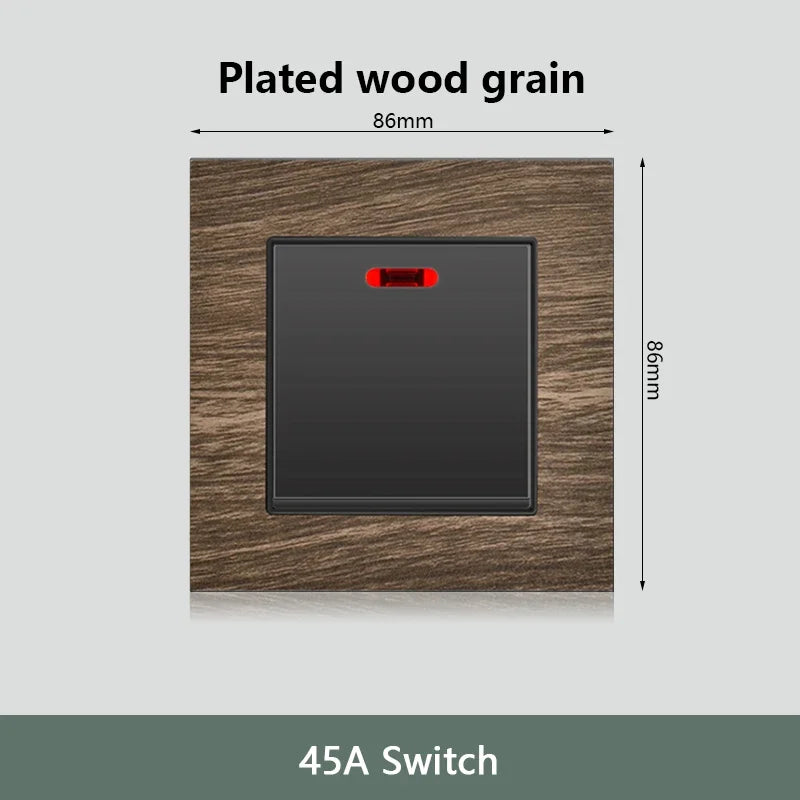 Retro Wood grain Wall Light Switch,18W Fast Type C Wall 220V Power Outlet plug,EU FR European Electrical socket with USB Charger
