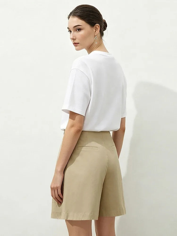 Amii Women's Shorts 2026 Summer New Simple Versatile Office Casual Pants Pleated Wide Leg Loose Fit Pants For Women 12642132