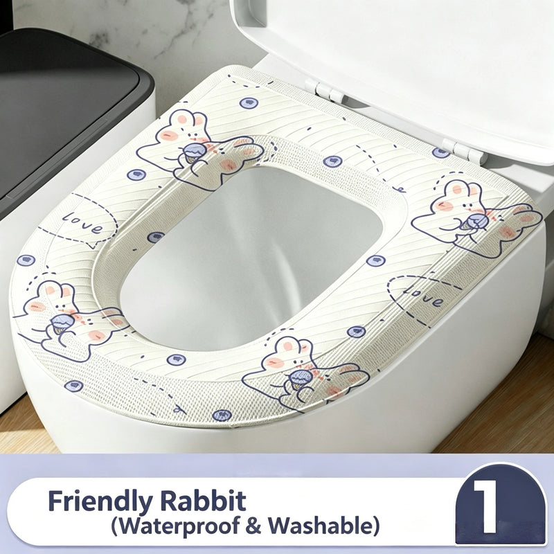 New Waterproof Thickened Household EVA Waterproof Toilet Seat Cover with Adhesive All Season Universal Disposable Toilet Seat