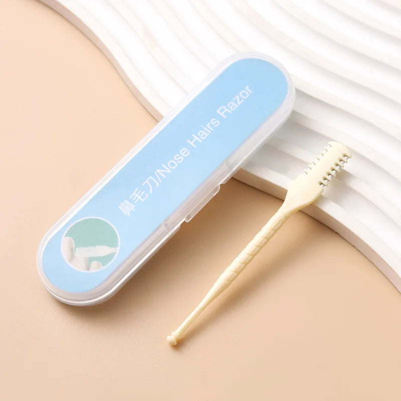 1/2pcs Manual Nose Hair Trimmer Set. 360° Rotating Trimmer, Double-Sided Blade,  Easy to Clean, Made of Plastic Material