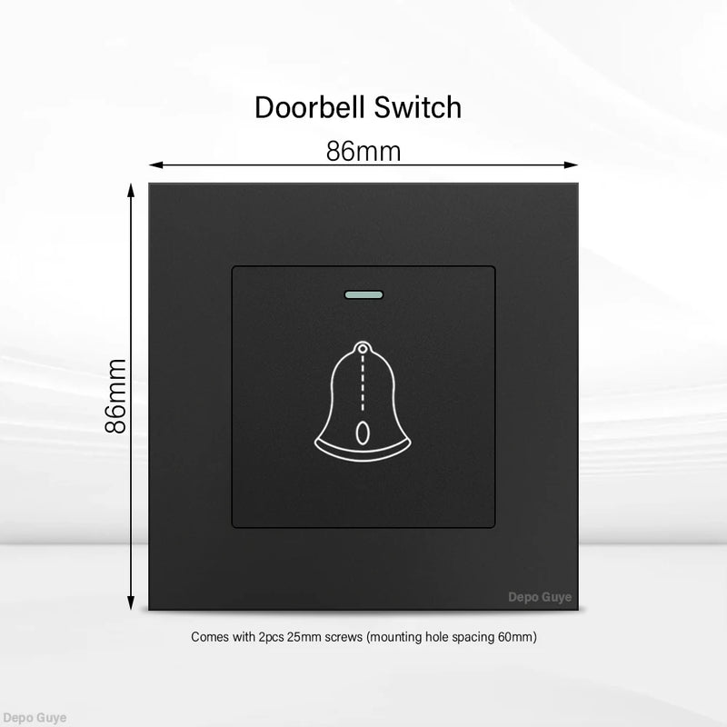 Black UK 13A Wall Socket with USB Type C 18W Quick Charge Plug Socket,Universal Wall power outlet 220V Electrical Light Switch