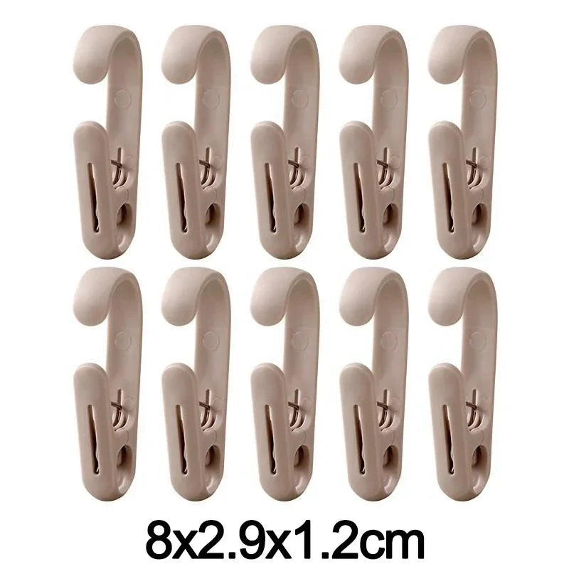 10pcs Multifunctional Clip Kitchen Storage Hook Curtain Clip Cosmetic Hanging Plastic Clip Home Storage Hook Wall Hook,bathroom