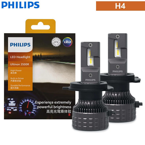 Philips Ultinon 3500R LED H4 H7 H11 HB3 HB4 HIR2 High Power 30W 2600LM Car Headlight 6500K White High Lumen Watt LED Lamps, Pair H4