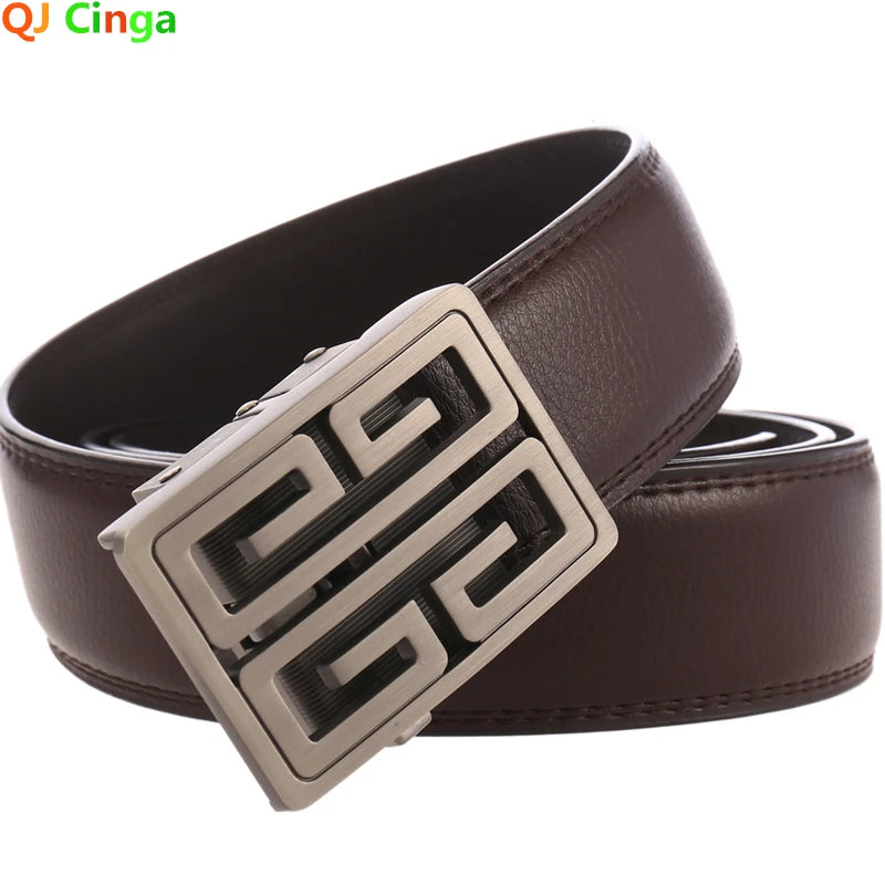 (90cm-200cm) Men's Black Belt, Automatic Buckle Belts, Business Casual Waistband, 90cm-140cm,150cm,160cm,180cm,190cm