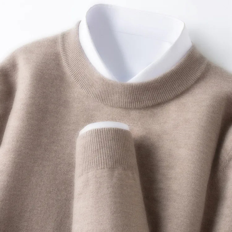 350g 100% Merino Wool Sweater, Anti-Pilling, 9 Colors Men's Round Neck Pullover Sweater - Versatile Base Layer or Outerwear