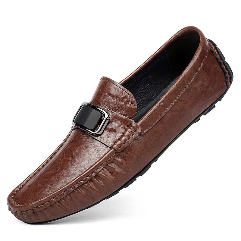 Spring Autumn Mens Luxury Loafers Men Slip On Leather Shoes Driving Loafer Shoes Big Size 46 47 Dropshipping