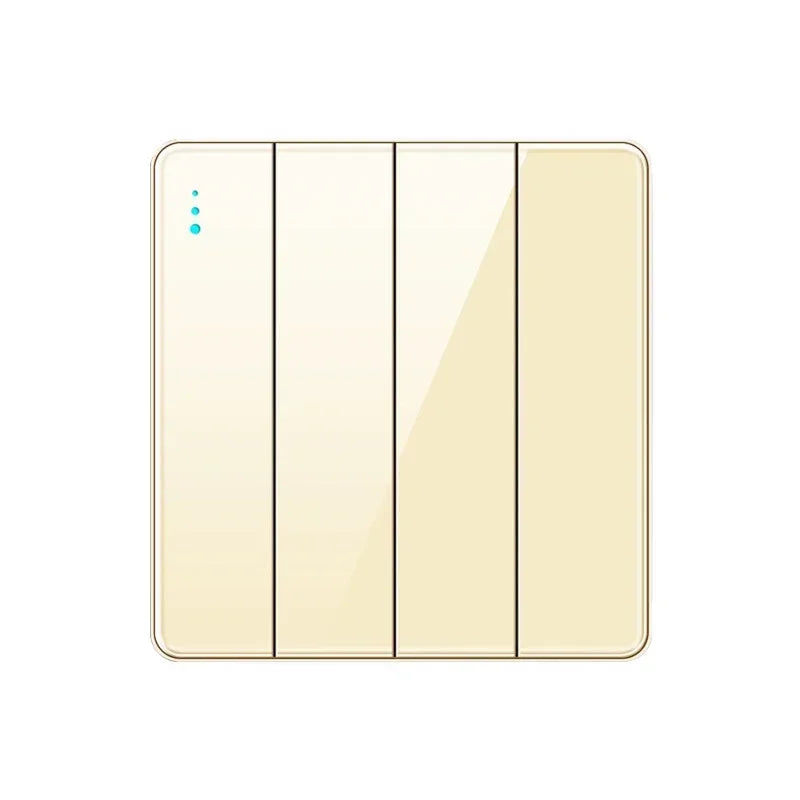 EU RU UK Standard 1/2 Way Wall Light Switch Luxury Full Tempered Glass Panel ON OFF Power Push Button Switch1/2/3/4 Gang Type 86