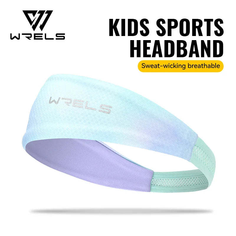 WRELS Kids Headband Children Sweatband Soft Cotton Non Slip Breathable Elastic Boys Girls Soccer Basketball Athletic Hair Band