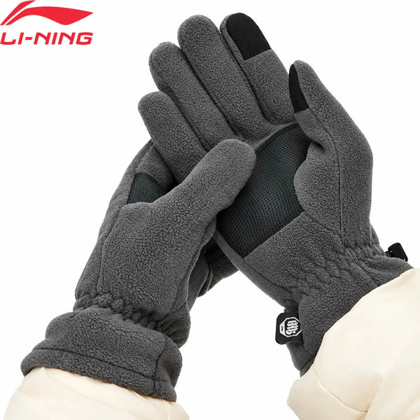 ស្រោមដៃកីឡា Li-Ning Unisex BADFIVE ធ្វើពីប៉ូលីអេស្ទ័រ រោមចៀម រដូវរងា ទន់ ក្តៅ ប្រើប្រាស់ជាមួយអេក្រង់ប៉ះ ASGW033
