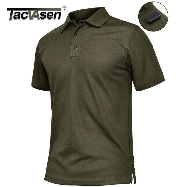 TACVASEN Lightweight UPF 50+ Polo Shirts Mens Summer Quick Dry SPF Performance Polo Tee Short Sleeve Sun Work Golf Fishing Tops