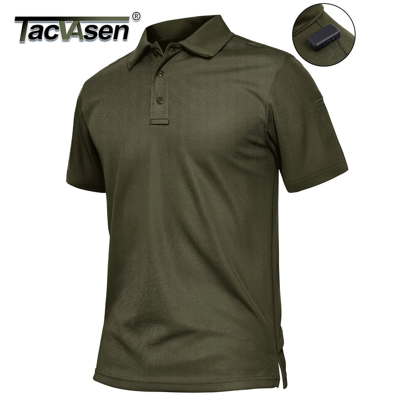 TACVASEN Lightweight UPF 50+ Polo Shirts Mens Summer Quick Dry SPF Performance Polo Tee Short Sleeve Sun Work Golf Fishing Tops