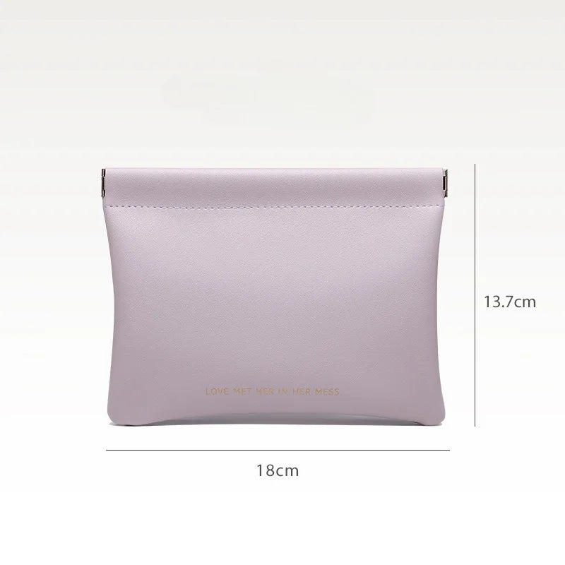 1pc Bullet Storage Bag with Automatic Closure,Wired Headphone Storage Bag,PU Coin Purse,Mini Portable Lipstick and Makeup Bag