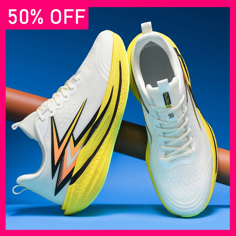 Unisex Sports Shoes Professional Running Anti Slip Thick Soled Training Shoes New Marathon Sports Breathable Light Running Shoes