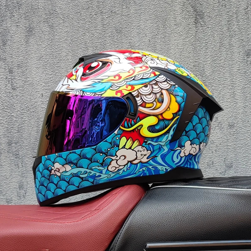 LVS Motorcycle full Face Helmets Moto Racing helmet Adult safety helmet DOT certification
