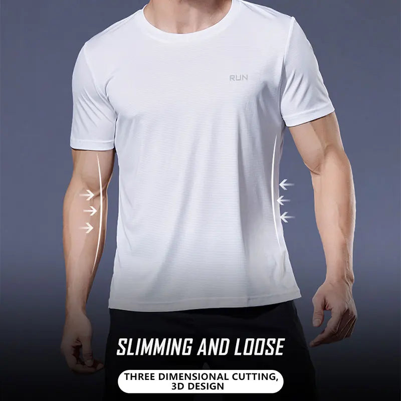 2026 Summer New T-Shirt For Men Casual White T-Shirts Man Short Sleeve Top Breathable Tees Quick Dry Gym Shirt Male Clothes
