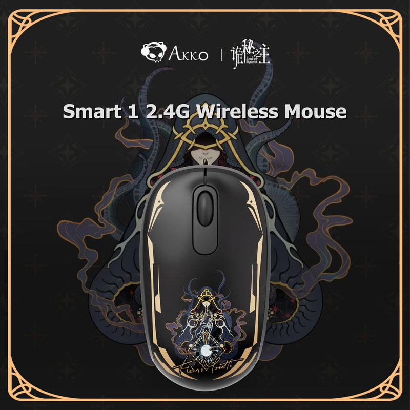 Akko Smart 1 2.4G Wireless Mouse Lord of the Mysteries Ergonomically Design 3200DPI Adjustable Lightweight Gaming Office Mouse